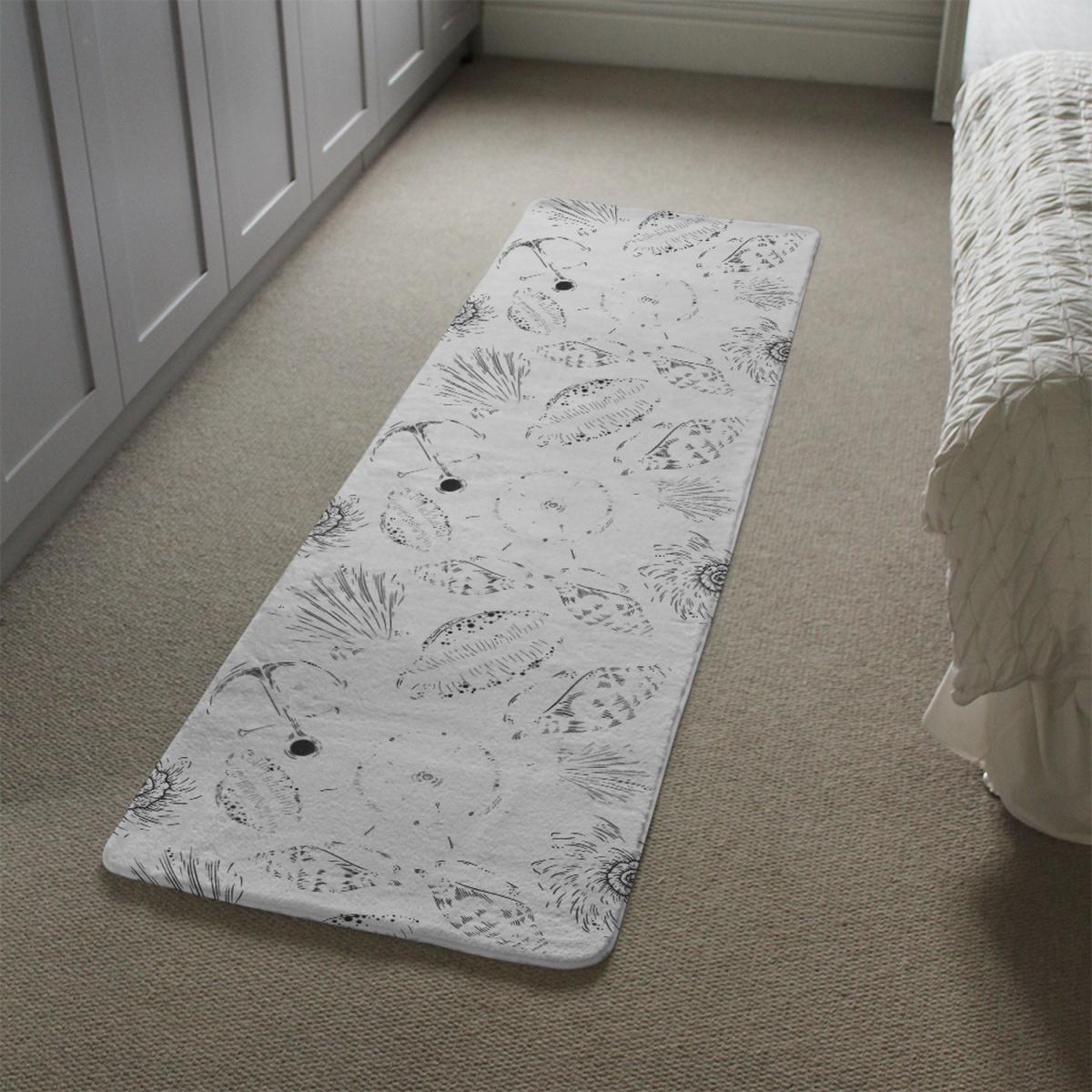 Drawn Nautical Elements Runner Rug - Black – image 1