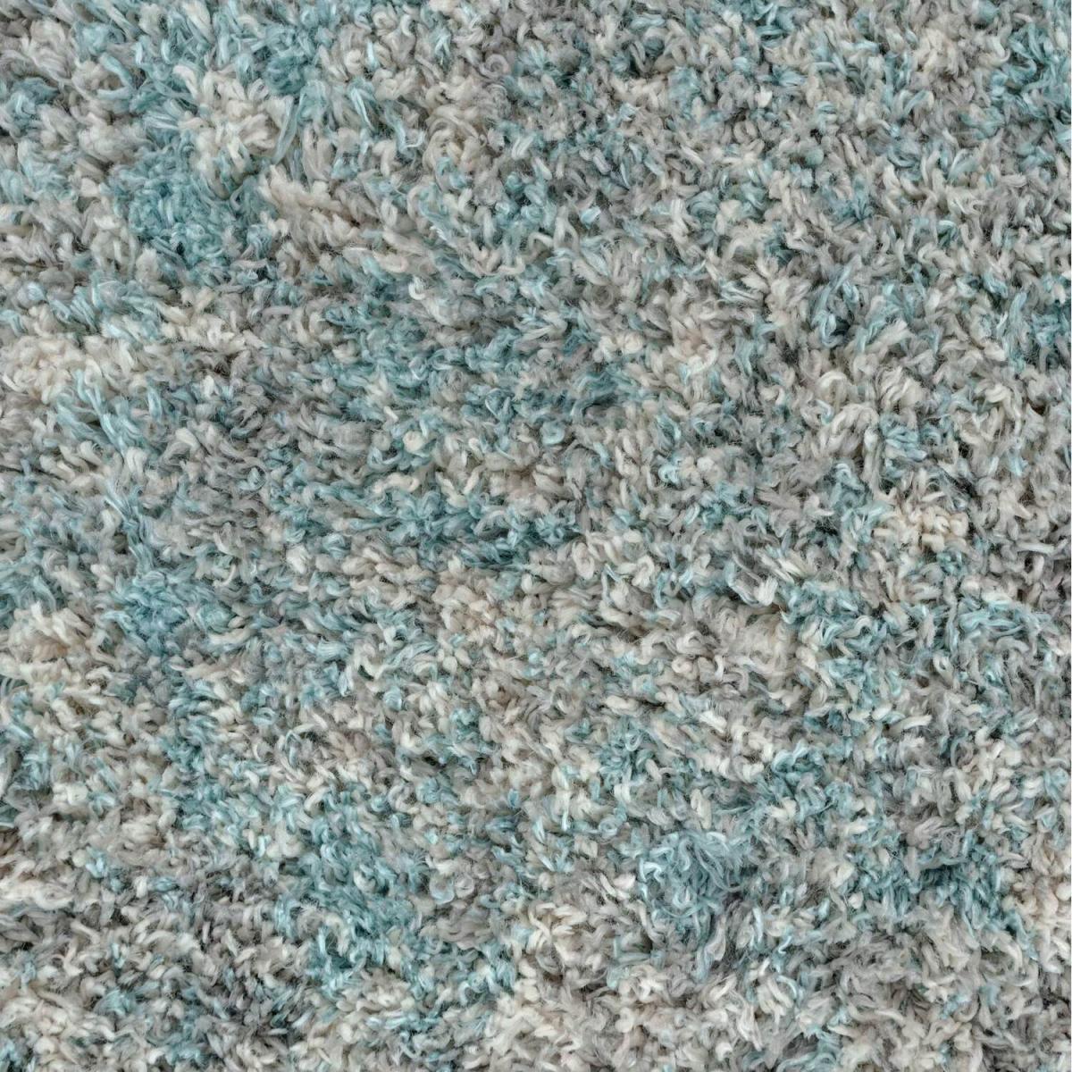 Duck Egg Blue Grey Mottled Shaggy Area Rug - Duck Egg / 240 x 60cm – image 3