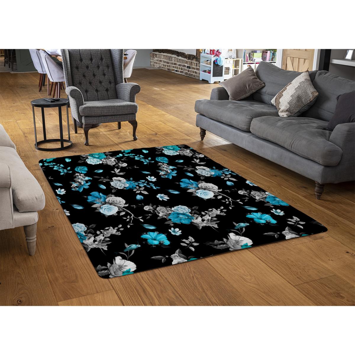 Blue Roses Rug - Blue / 230cm – image 3