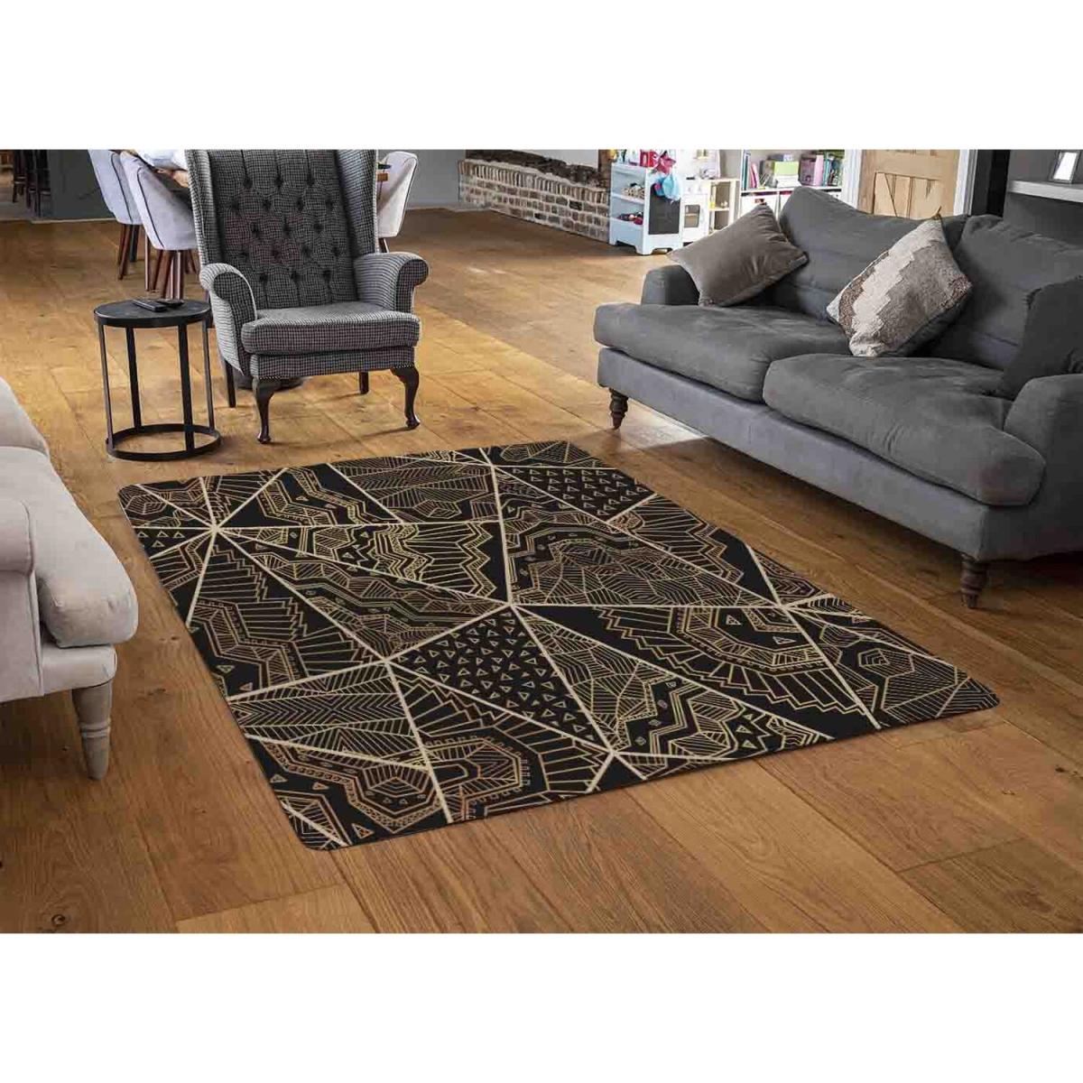 Geometric Triangles With Patterns Rug - Brown / 110cm – image 2