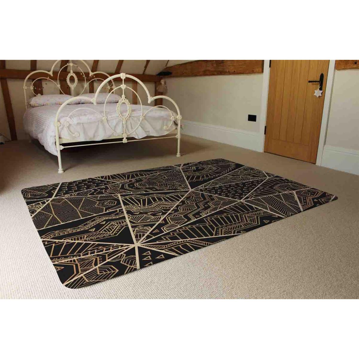 Geometric Triangles With Patterns Rug - Brown / 110cm – image 3