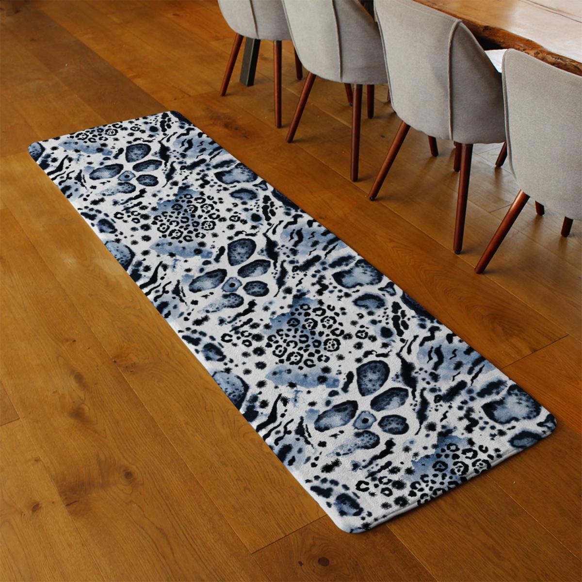 Blue Leopard Print Runner Rug - Blue – image 2