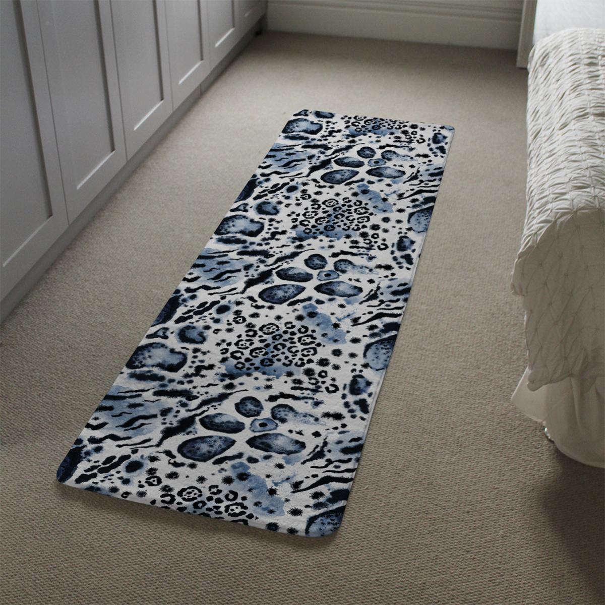 Blue Leopard Print Runner Rug - Blue – image 3