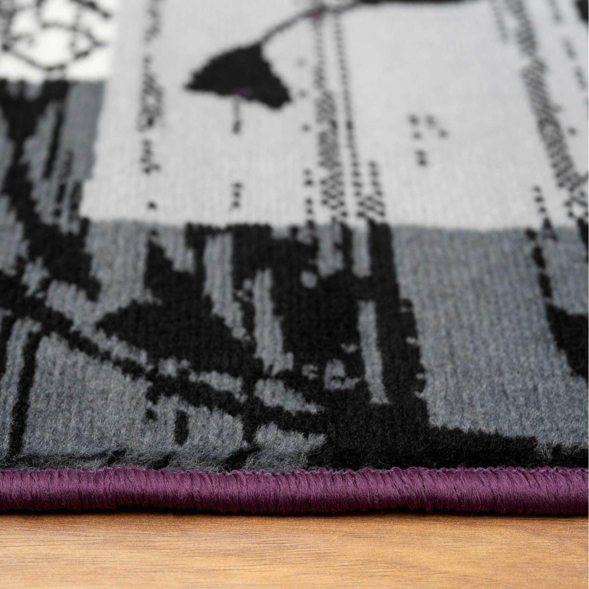 Purple Black Grey Floral Patchwork Living Room Rug - Purple / 330 x 240cm – image 6