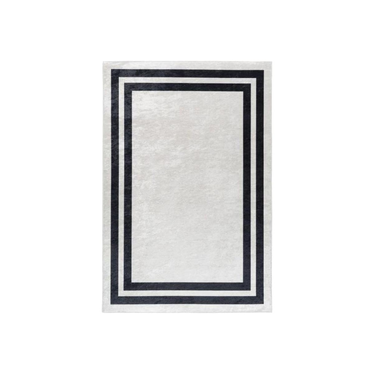 Caimas Collection Washable Rugs in Black White 2970BW - Black / 45cm / 0.4725kg