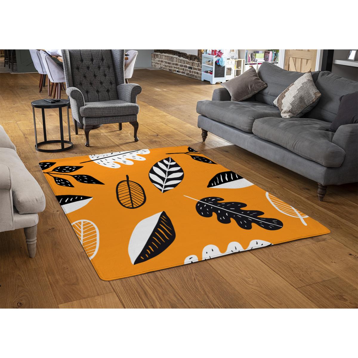 Doodle Leaves Rug - Orange / 230cm – image 3