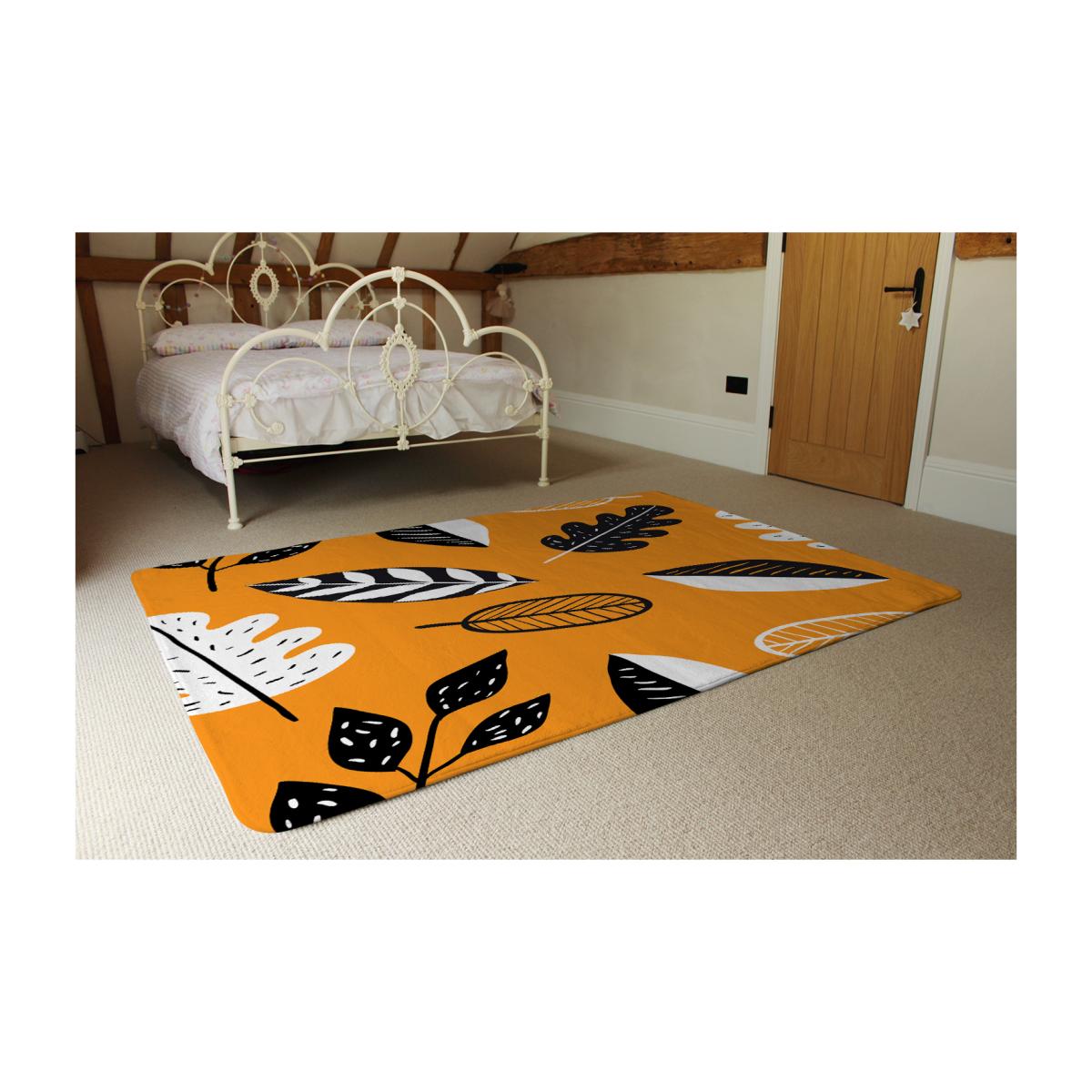 Doodle Leaves Rug - Orange / 230cm – image 1