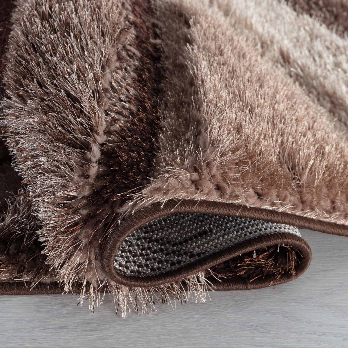Modern Soft Swirl Shimmer Shaggy Area Rugs - Bronze / 120x170 cm Rectangle – image 3