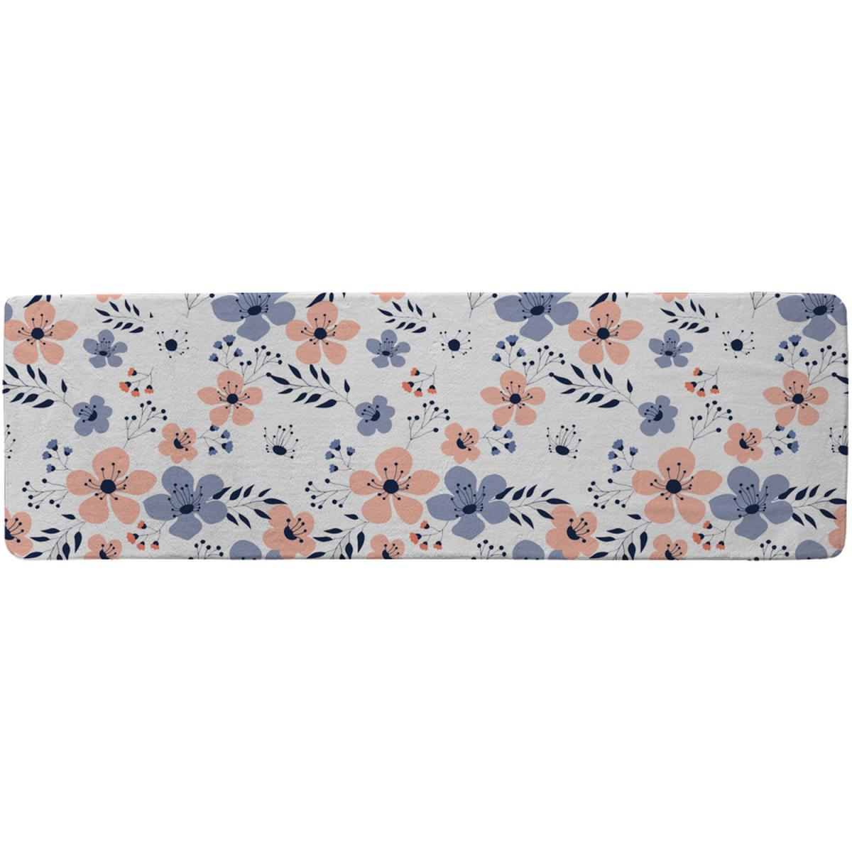 Pink  Blue Flowers Runner Rug - Pink – image 2