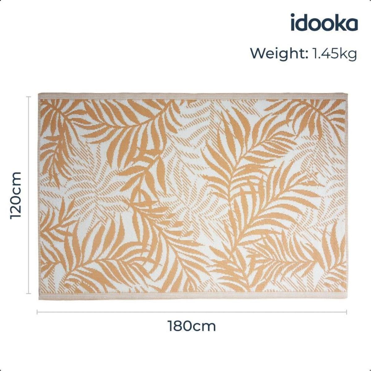 Orange and White Leaf Design Outdoor Camping Rug Mat - Orange and White – image 5
