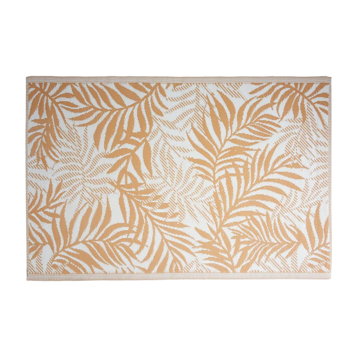 Orange and White Leaf Design Outdoor Camping Rug Mat - Orange and White – image 1