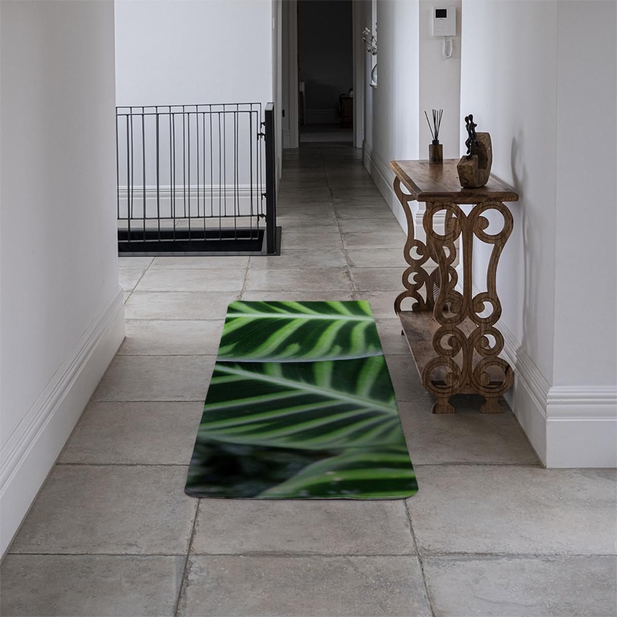 Exotic jungle setting Designer Runner Rug - Green – image 1