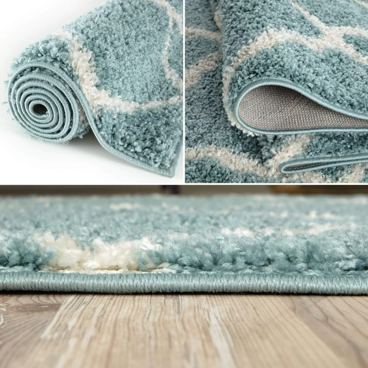 Myshaggy Moroccan Design Rug - Black / 240x340cm - Duck Egg Blue – image 5
