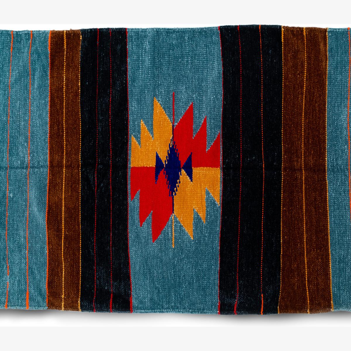 5 Colour Tribal Art Rug - Blue