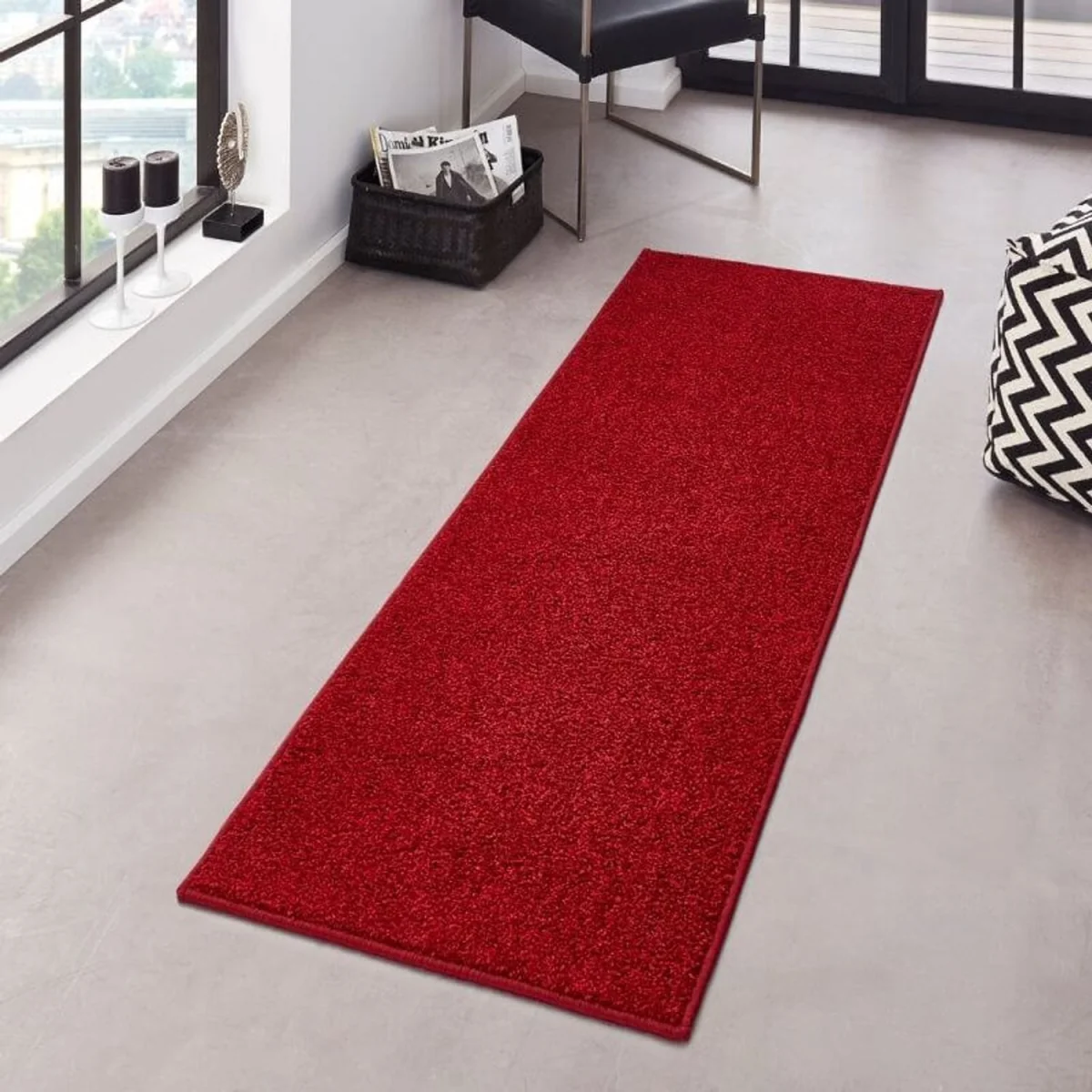 Velour Plain Rug Brown - Red / 300.0cm / 200.0cm – image 7