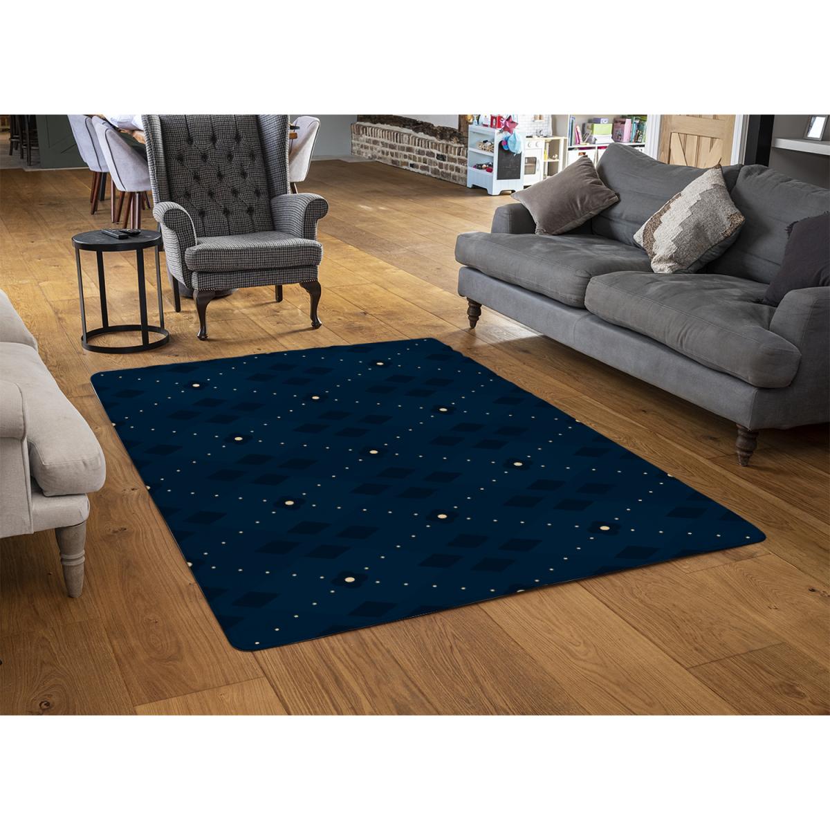 Diagonal Dot Stripes Designer Rug - Blue / 200cm – image 2