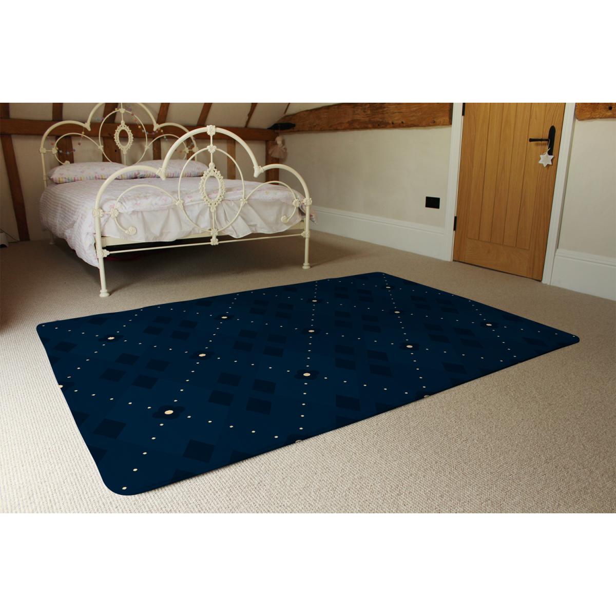Diagonal Dot Stripes Designer Rug - Blue / 200cm – image 3