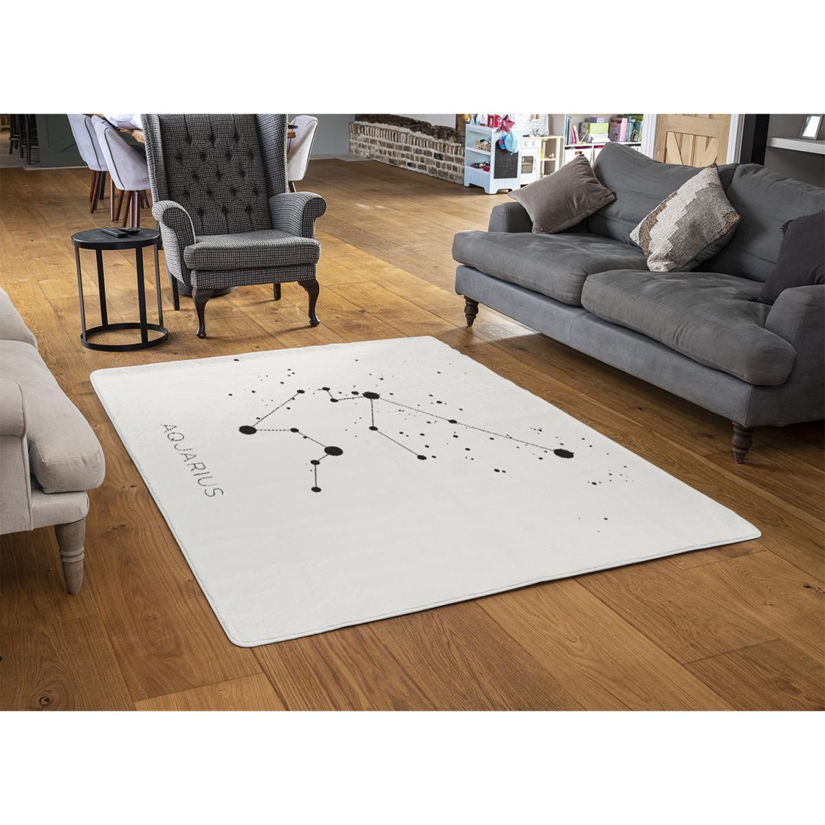 Star Constellation Zodiac Aquarius Style Rug - white / 230cm – image 2