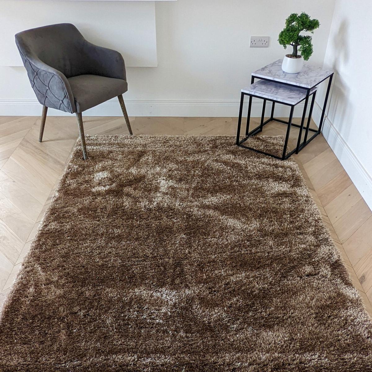 Shimmering Latte Shaggy Rug - Latte / 80cm / 40mm – image 5