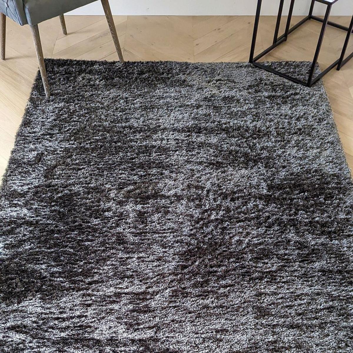 Charcoal Low Pile Polyester Shaggy Rug - Lush - Grey / 110cm – image 2