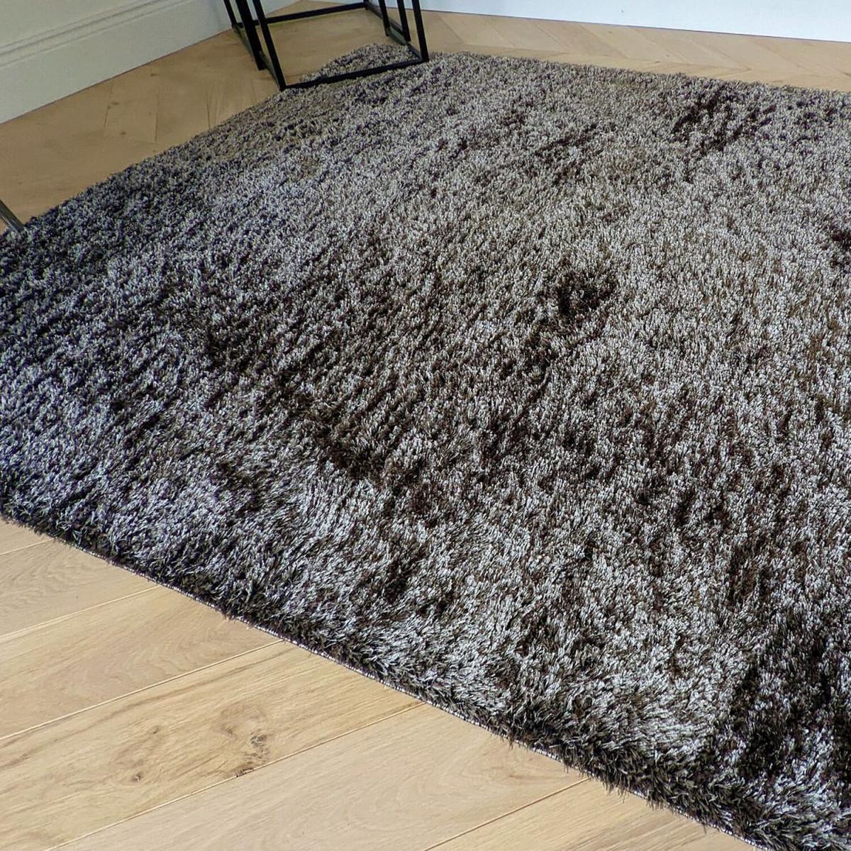 Charcoal Low Pile Polyester Shaggy Rug - Lush - Grey / 110cm – image 3