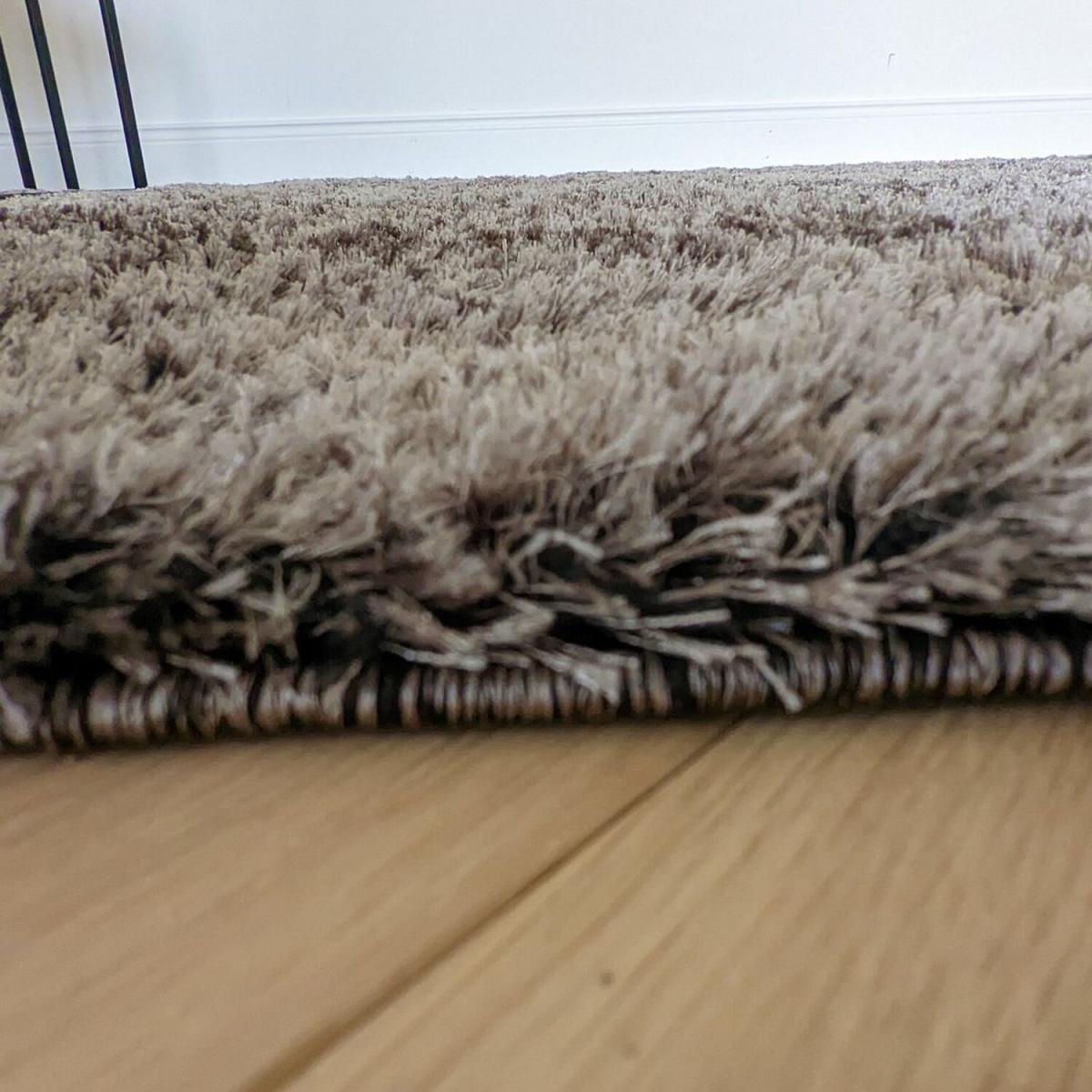 Charcoal Low Pile Polyester Shaggy Rug - Lush - Grey / 110cm – image 5