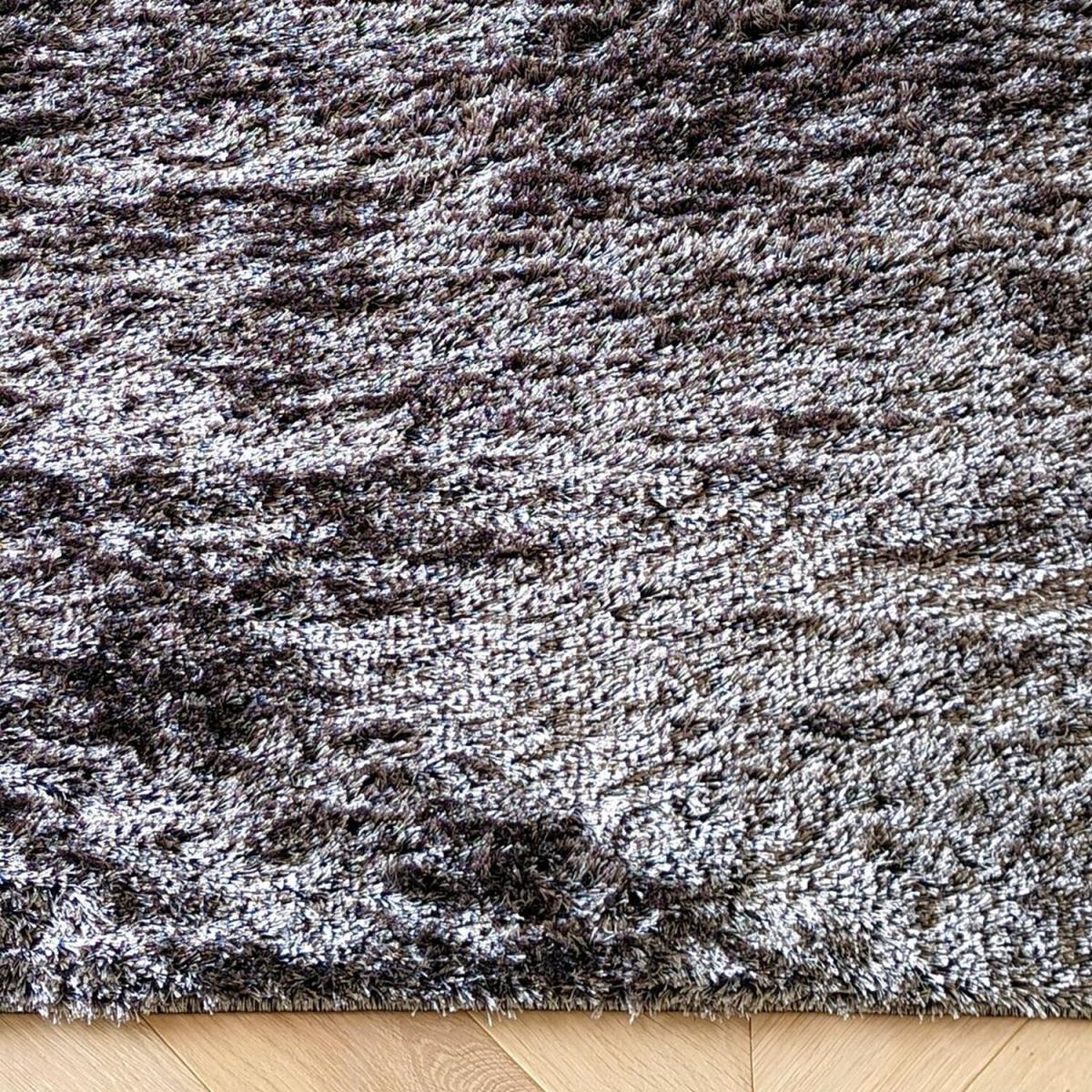 Charcoal Low Pile Polyester Shaggy Rug - Lush - Grey / 110cm – image 6