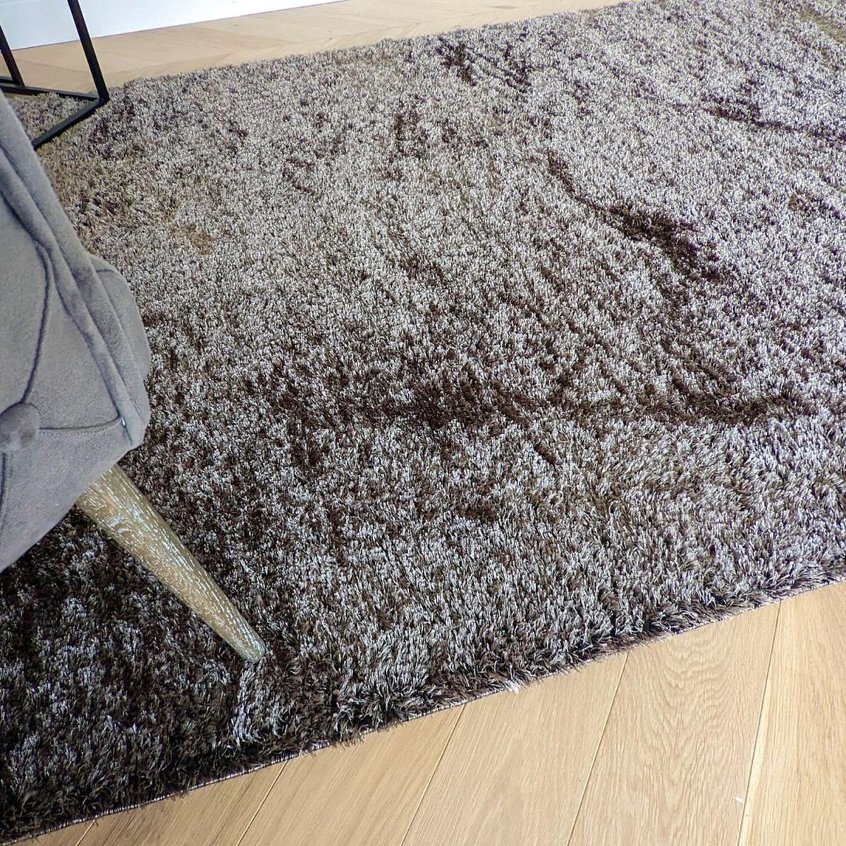 Charcoal Low Pile Polyester Shaggy Rug - Lush - Grey / 110cm – image 7