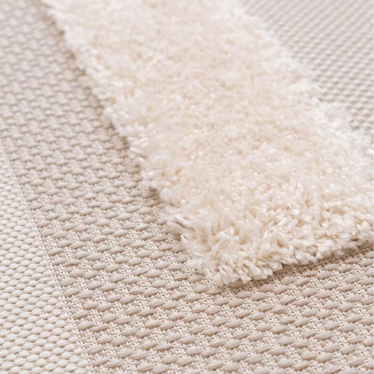 Natural Beige Stripe Textured Flatweave Indoor Outdoor Rug - Beige / 230 x 160cm – image 4