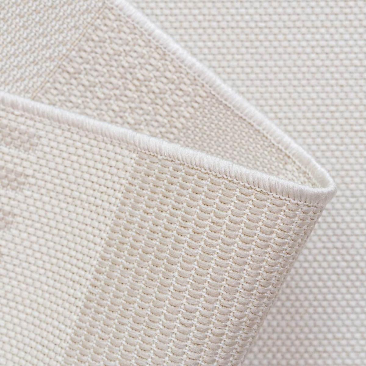 Natural Beige Stripe Textured Flatweave Indoor Outdoor Rug - Beige / 230 x 160cm – image 6