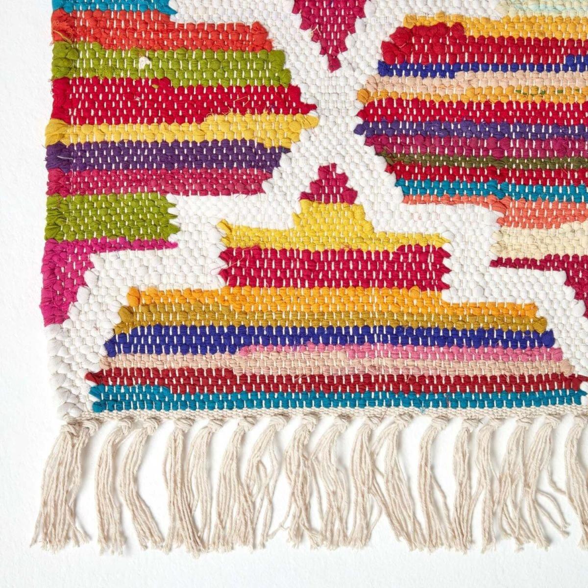 Homescapes Amsterdam Handwoven Cotton Chindi Rug - Multi Colour / 150cm – image 2