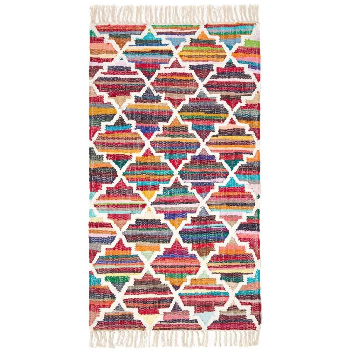 Homescapes Amsterdam Handwoven Cotton Chindi Rug - Multi Colour / 150cm – image 3