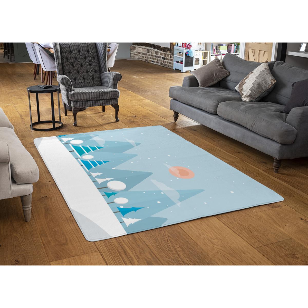 Christmas Snow Nature Background Style Rug - blue / 230cm – image 2