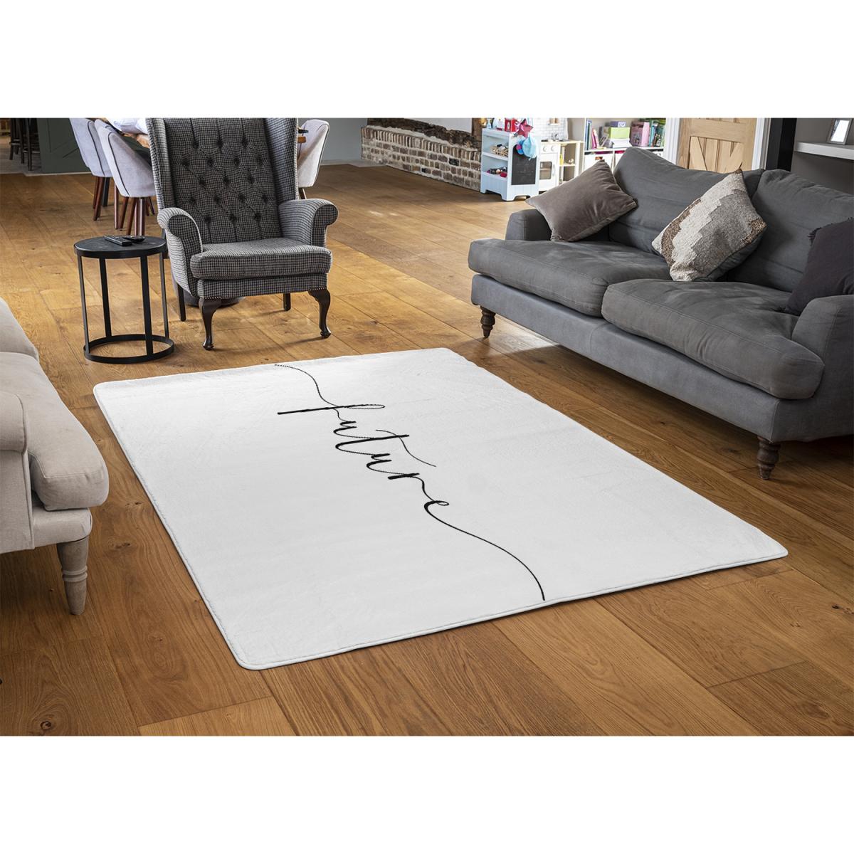 Text Future Designer Rug - White / 230cm – image 3