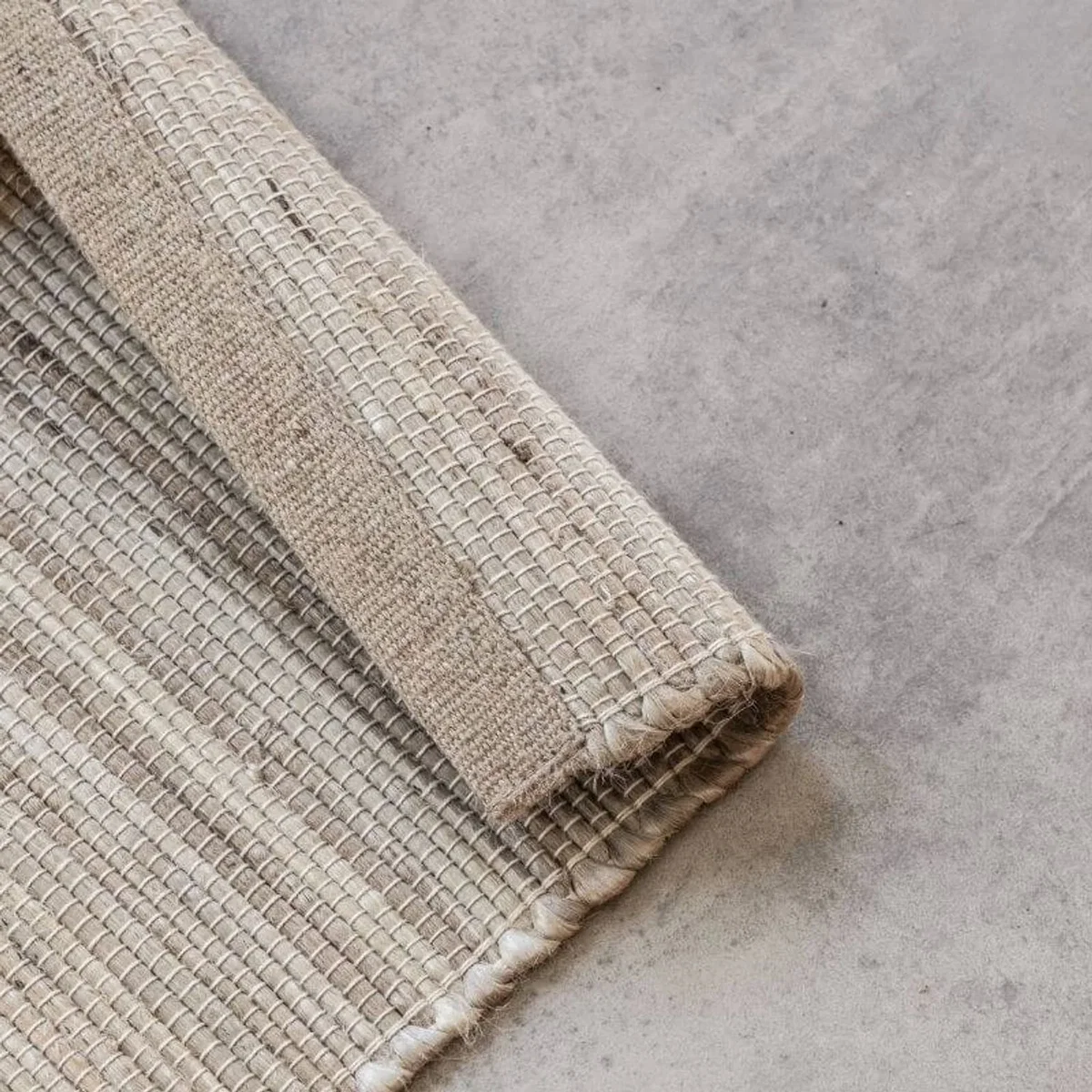 Hanse Home Handloom Jute Dhaka Cotton Plain Rug Grey Natural Brown - Grey & Natural & Brown / 200.0cm – image 3