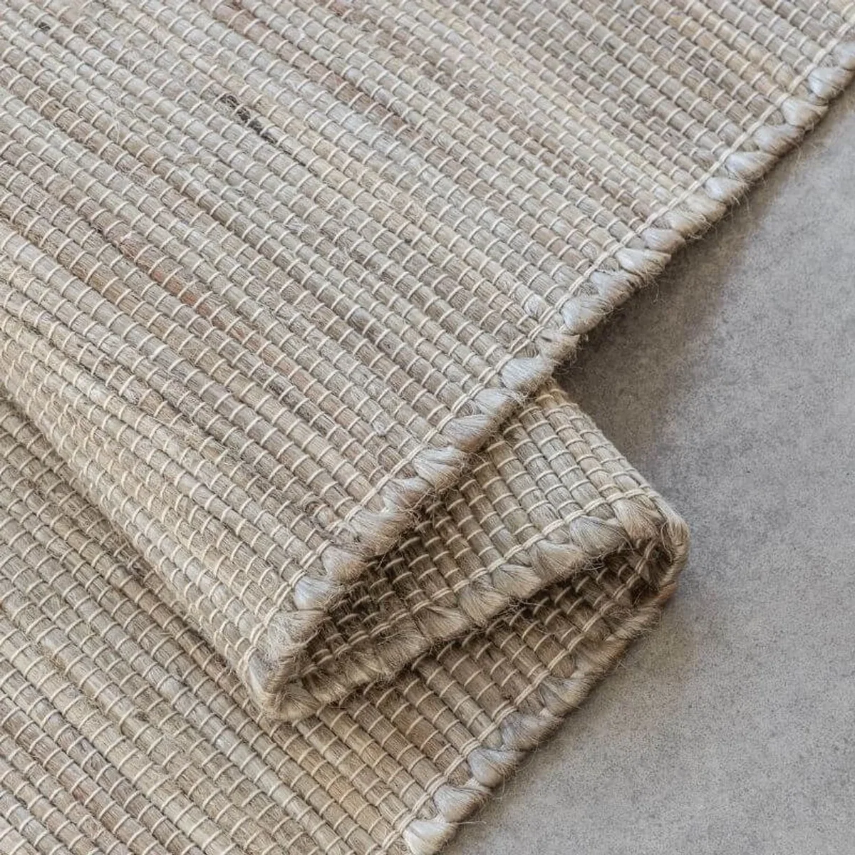 Hanse Home Handloom Jute Dhaka Cotton Plain Rug Grey Natural Brown - Grey & Natural & Brown / 200.0cm – image 4