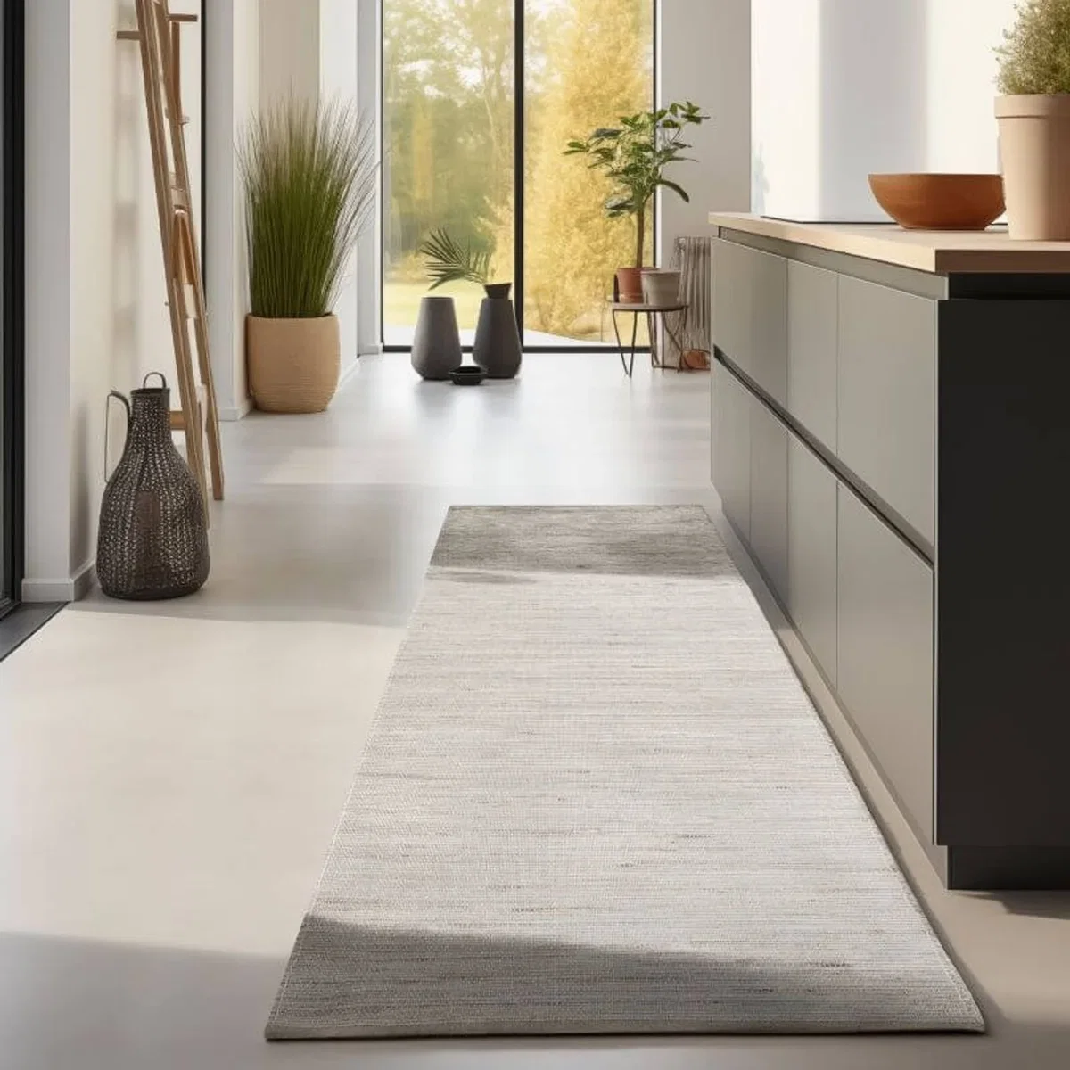 Hanse Home Handloom Jute Dhaka Cotton Plain Rug Grey Natural Brown - Grey & Natural & Brown / 200.0cm – image 8