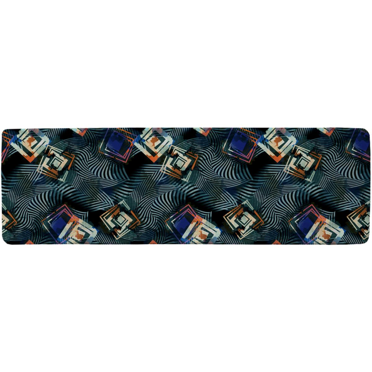 Geometric Shapes Patterns Runner Rug - Black – image 2