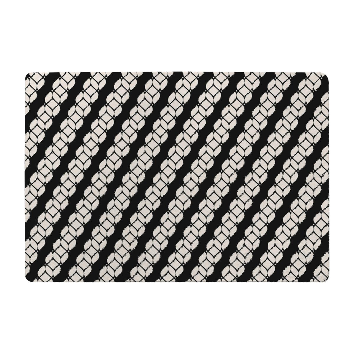 Striped Rope Pattern Rug - Black / 110cm – image 1