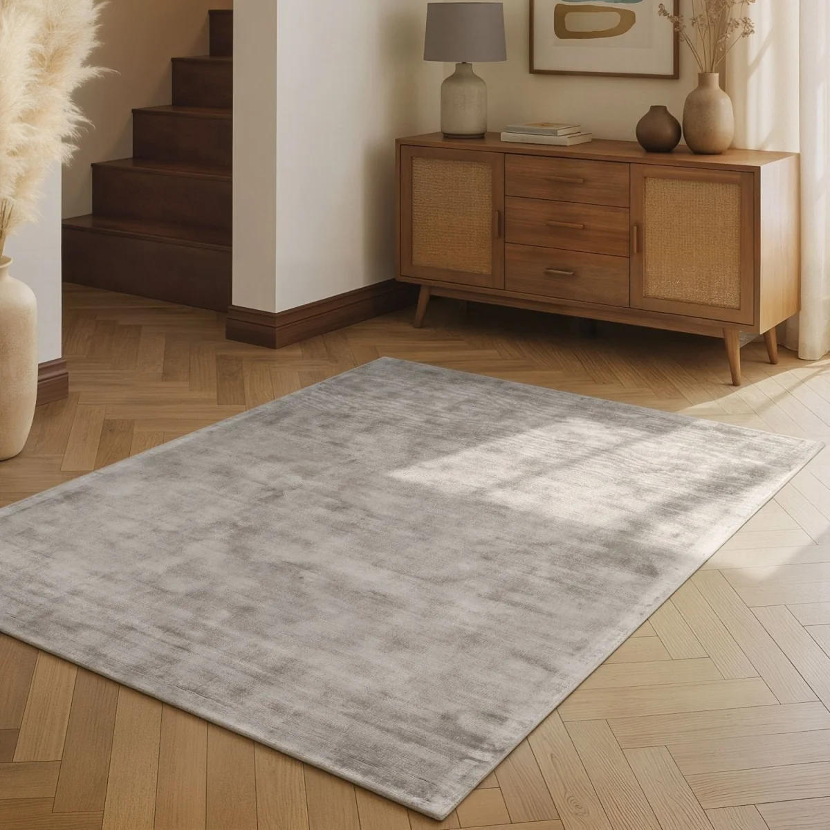 Hanse Home Vikosa Jane Viscose Plain Round Rug Grey - Grey / 300.0cm / 200.0cm – image 8