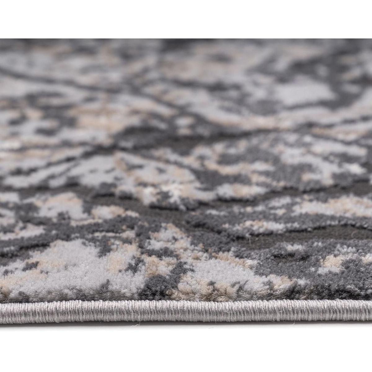 Grey Soft Modern Abstract Living Room Rug - Florance - Grey / 200cm – image 3