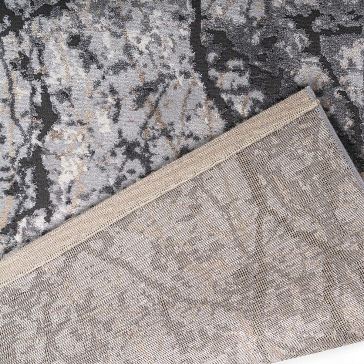 Grey Soft Modern Abstract Living Room Rug - Florance - Grey / 200cm – image 4