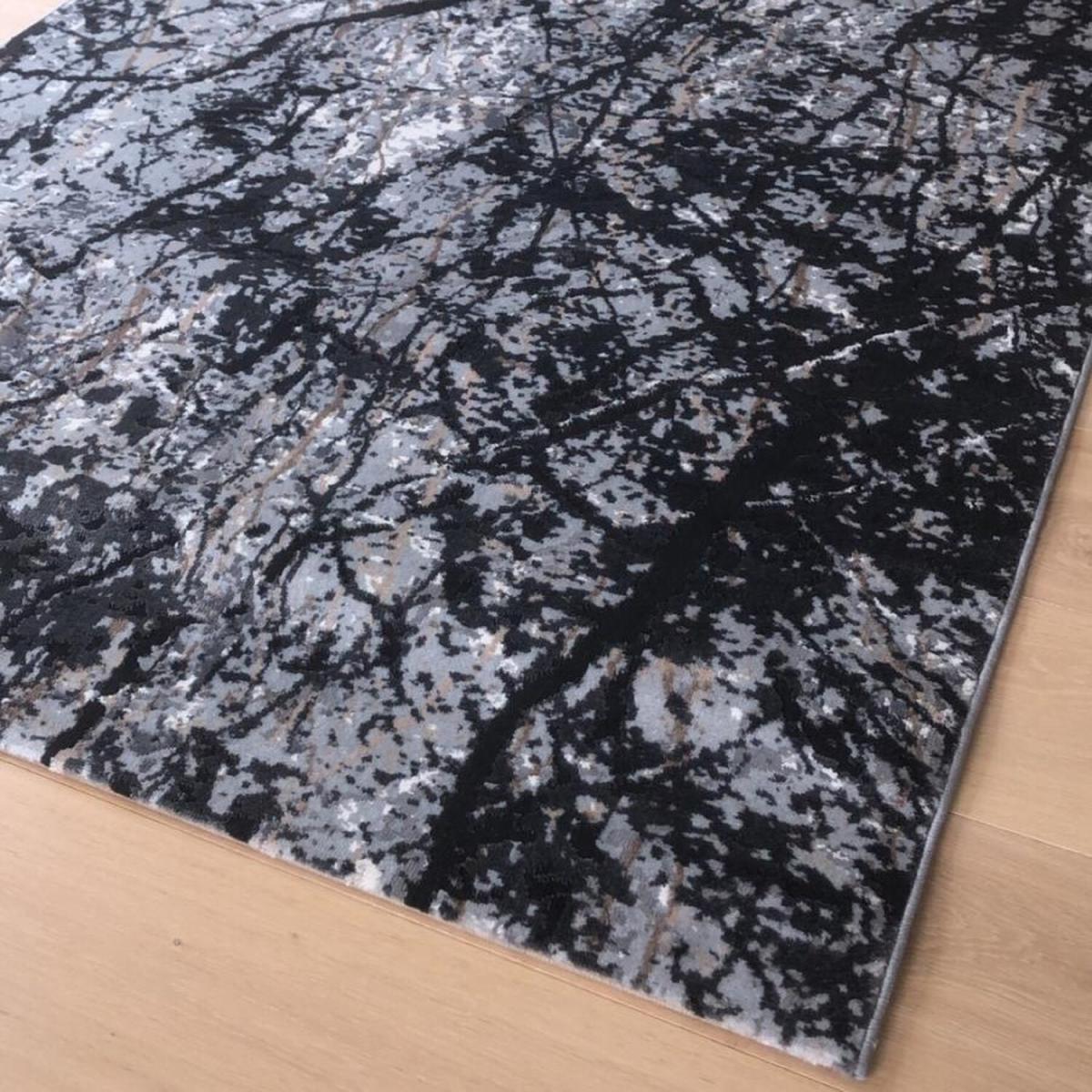 Grey Soft Modern Abstract Living Room Rug - Florance - Grey / 200cm – image 5