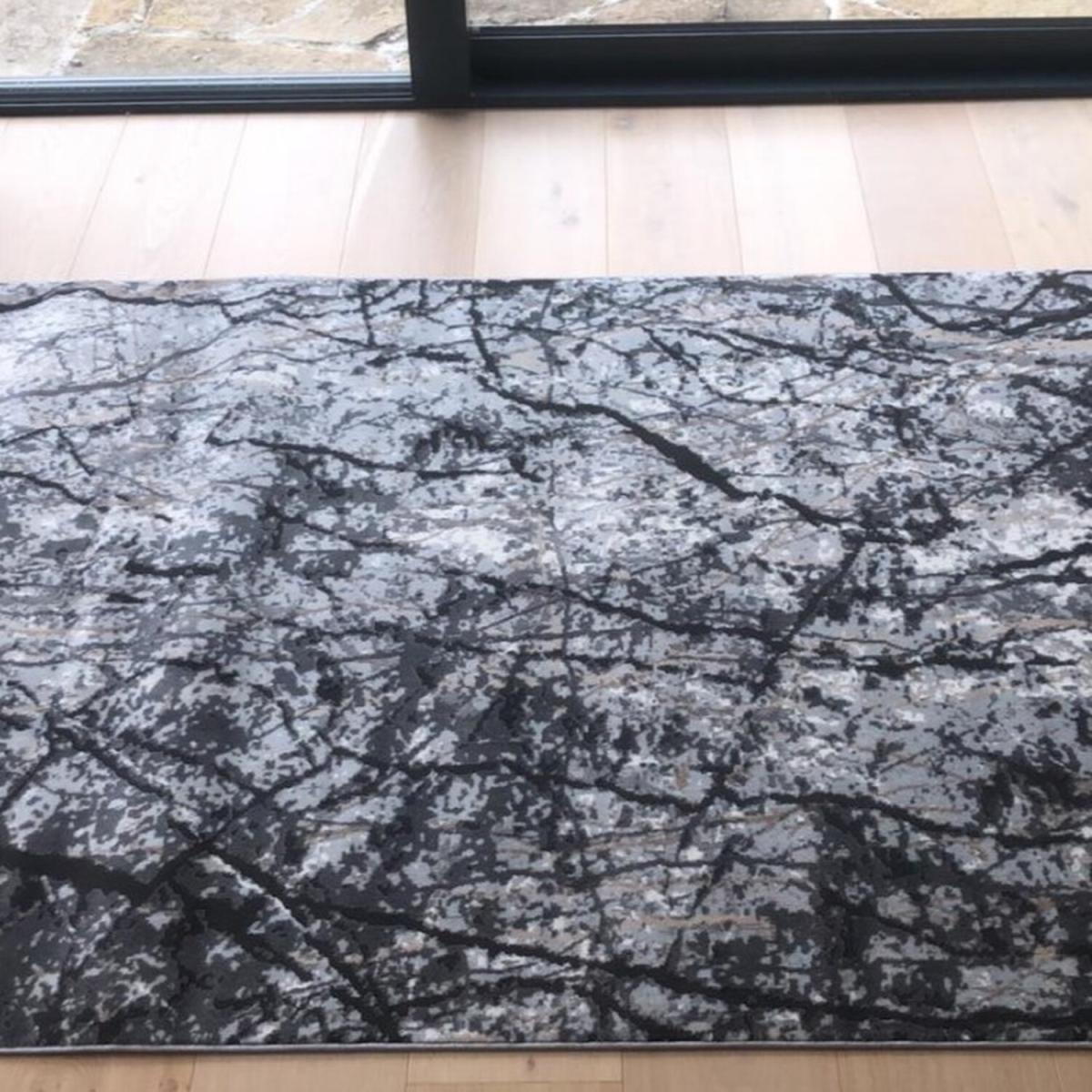 Grey Soft Modern Abstract Living Room Rug - Florance - Grey / 200cm – image 6