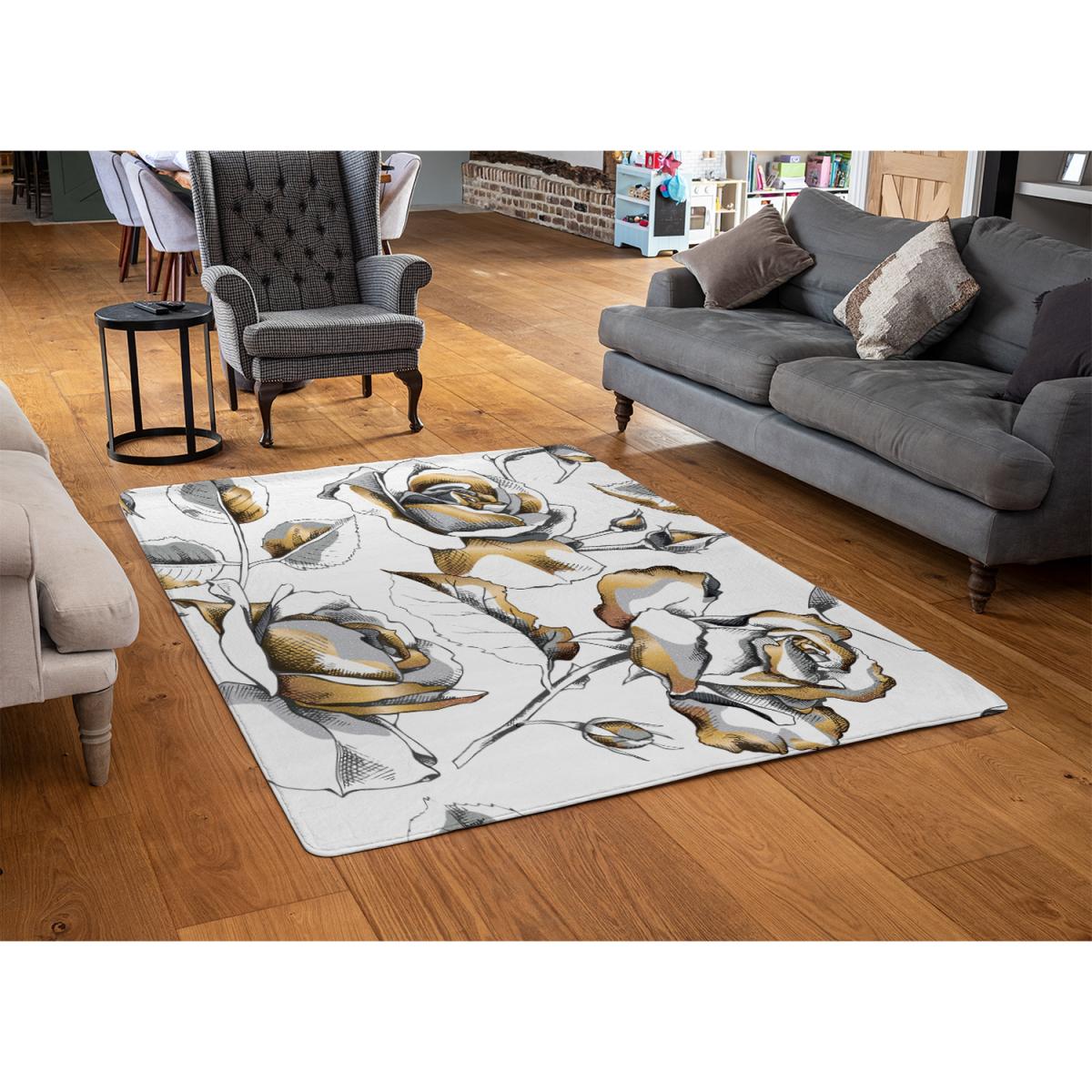 Golden Roses Designer Rug - Yellow / 150cm – image 2