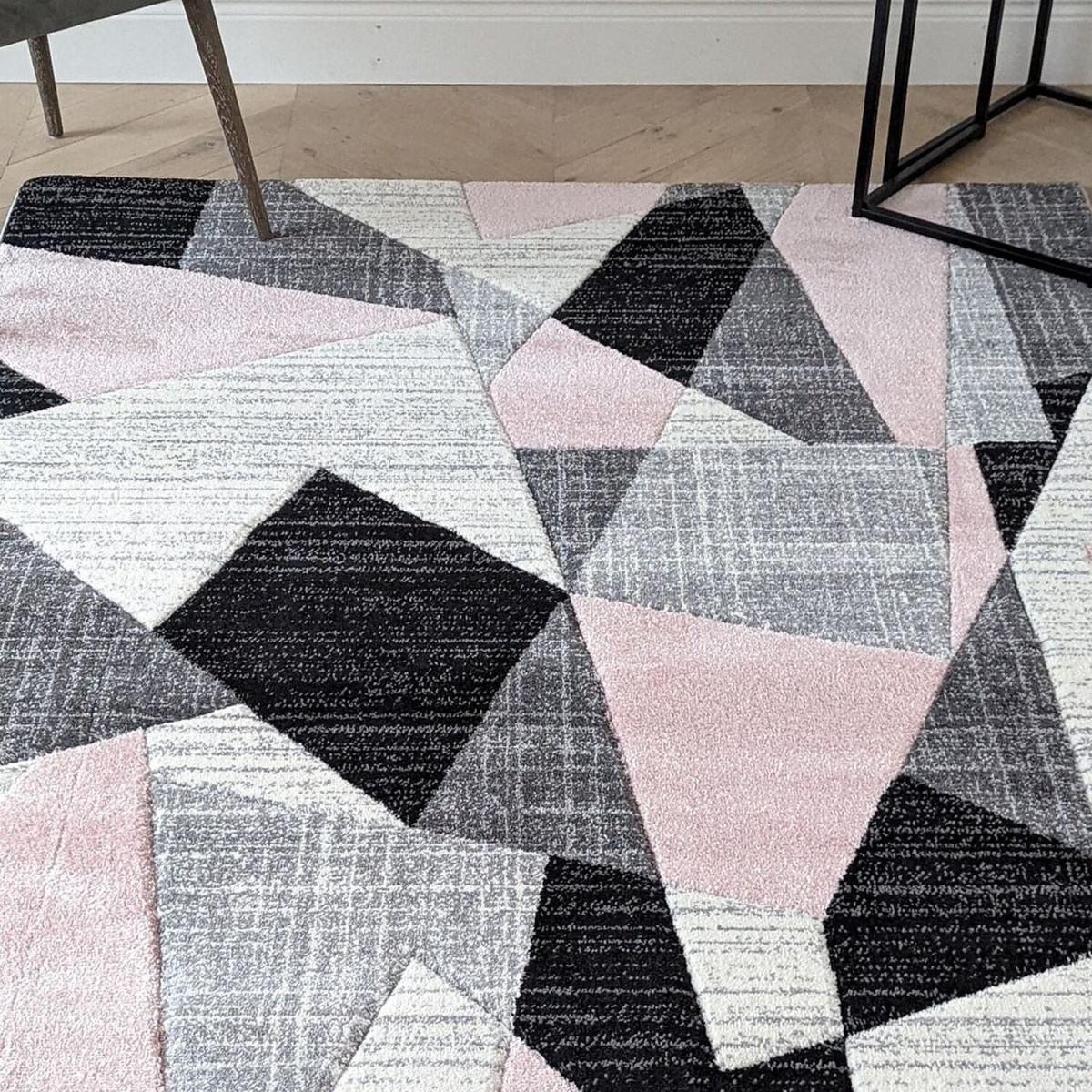 Pink Abstract Living Room Rug - Boston - Pink / 3g / 110cm – image 2