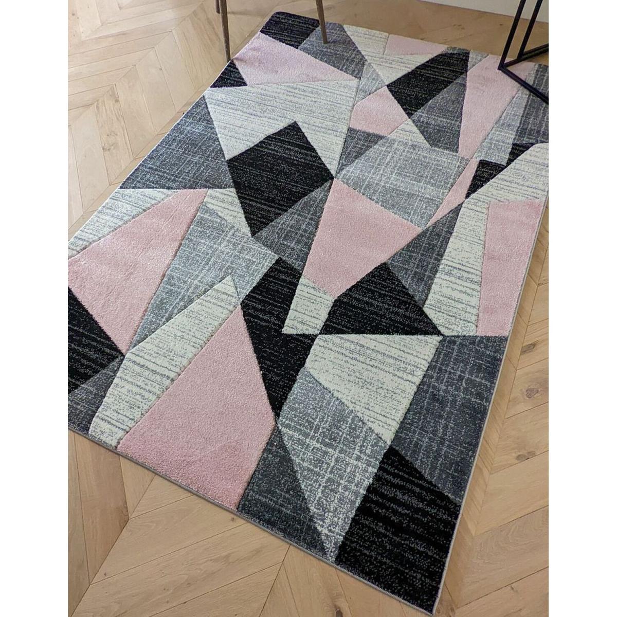 Pink Abstract Living Room Rug - Boston - Pink / 3g / 110cm – image 3