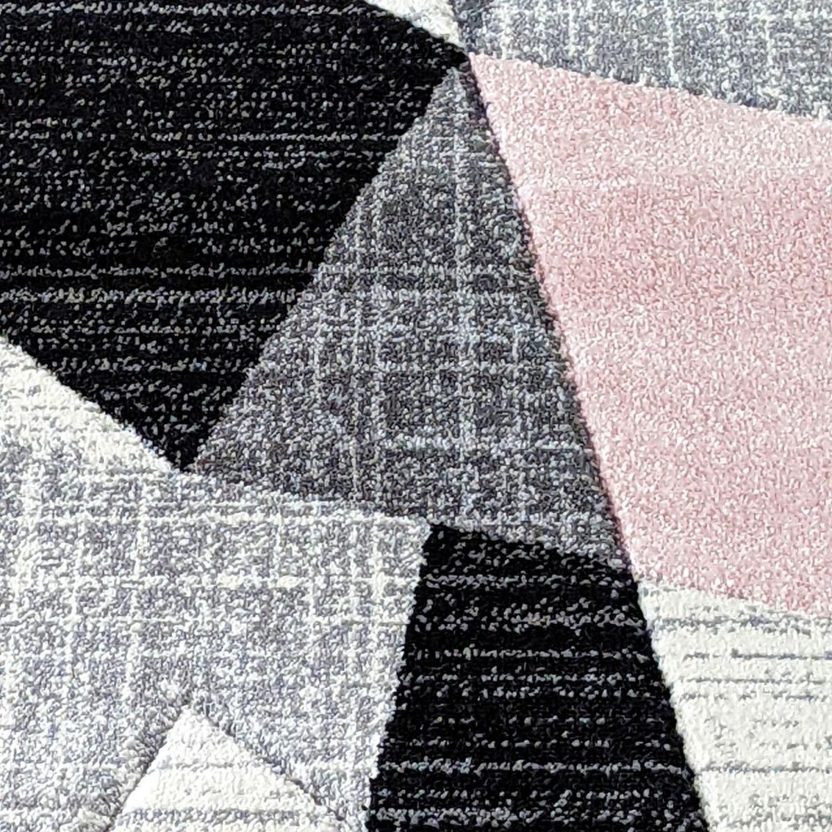 Pink Abstract Living Room Rug - Boston - Pink / 3g / 110cm – image 4