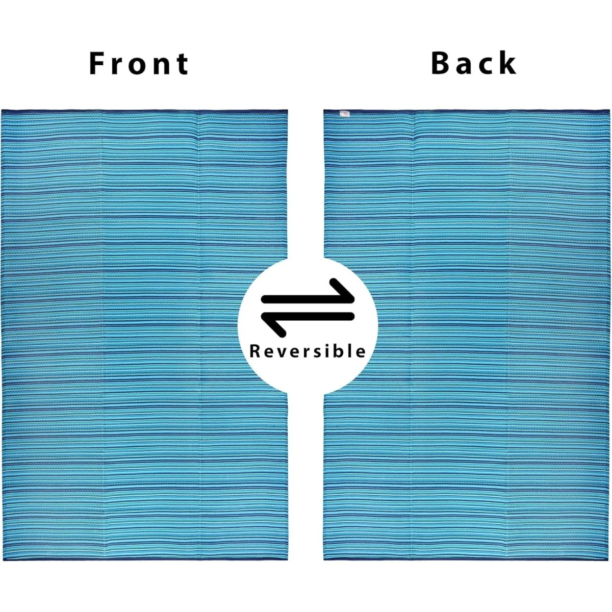 X-Large Blue Stripe Outdoor Camping Rug 270x360cm 9x12ft Reversible Waterproof Picnic Mat Garden - Blue – image 2