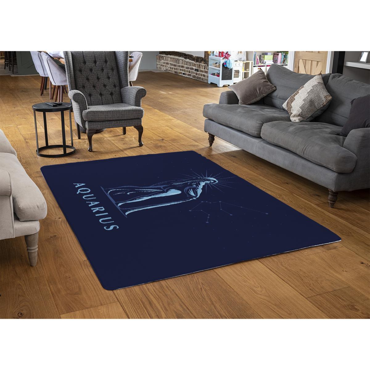 Sign Of The Zodiac Aquarius Style Rug - blue / 230cm – image 2